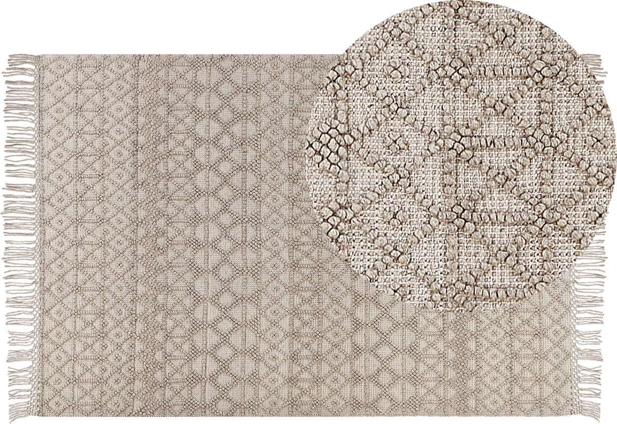 Beliani - ALUCRA - Modern vloerkleed - Beige - 200 x 300 cm - Wol