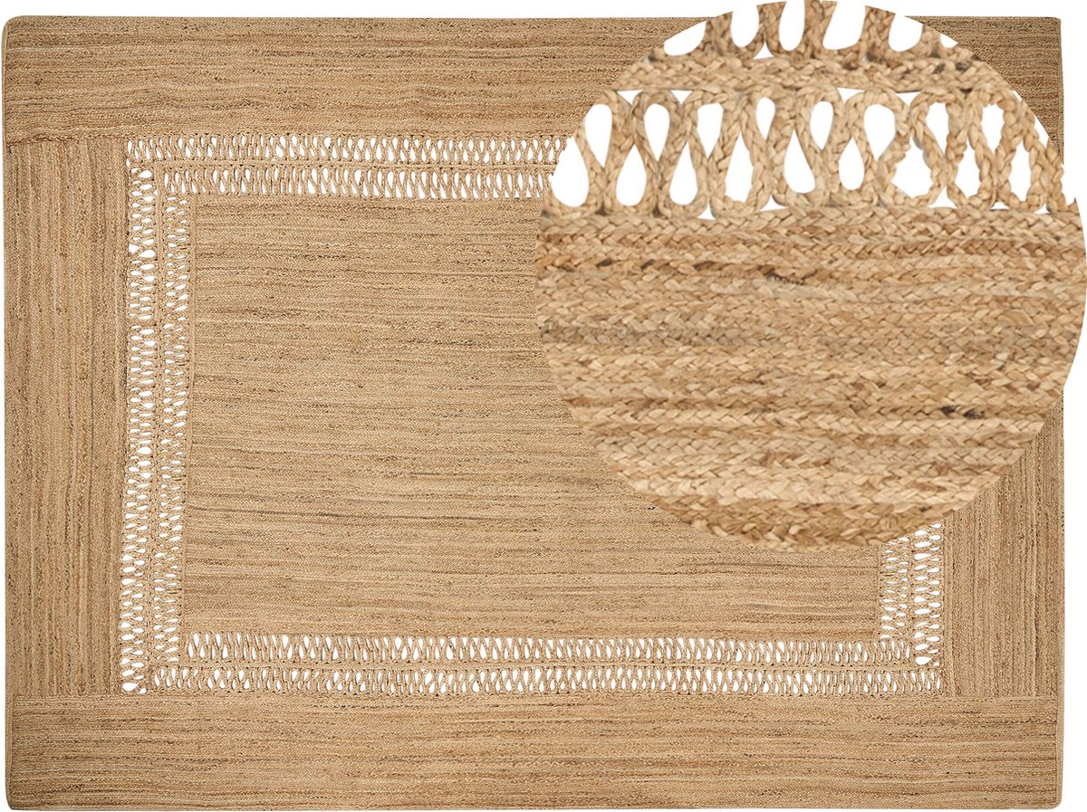 Beliani - YENIKOY - Vloerkleed - Beige - 300 x 400 cm - Jute