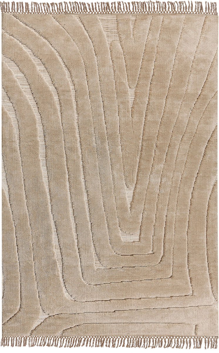 Beliani - SAZOO - Vloerkleed - Beige - 200 x 300 cm - Polyester
