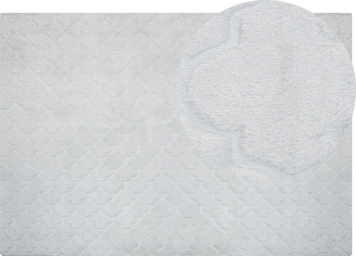 Beliani-GHARO-Shaggy vloerkleed-Lichtgrijs-160 x 230 cm-Polyester