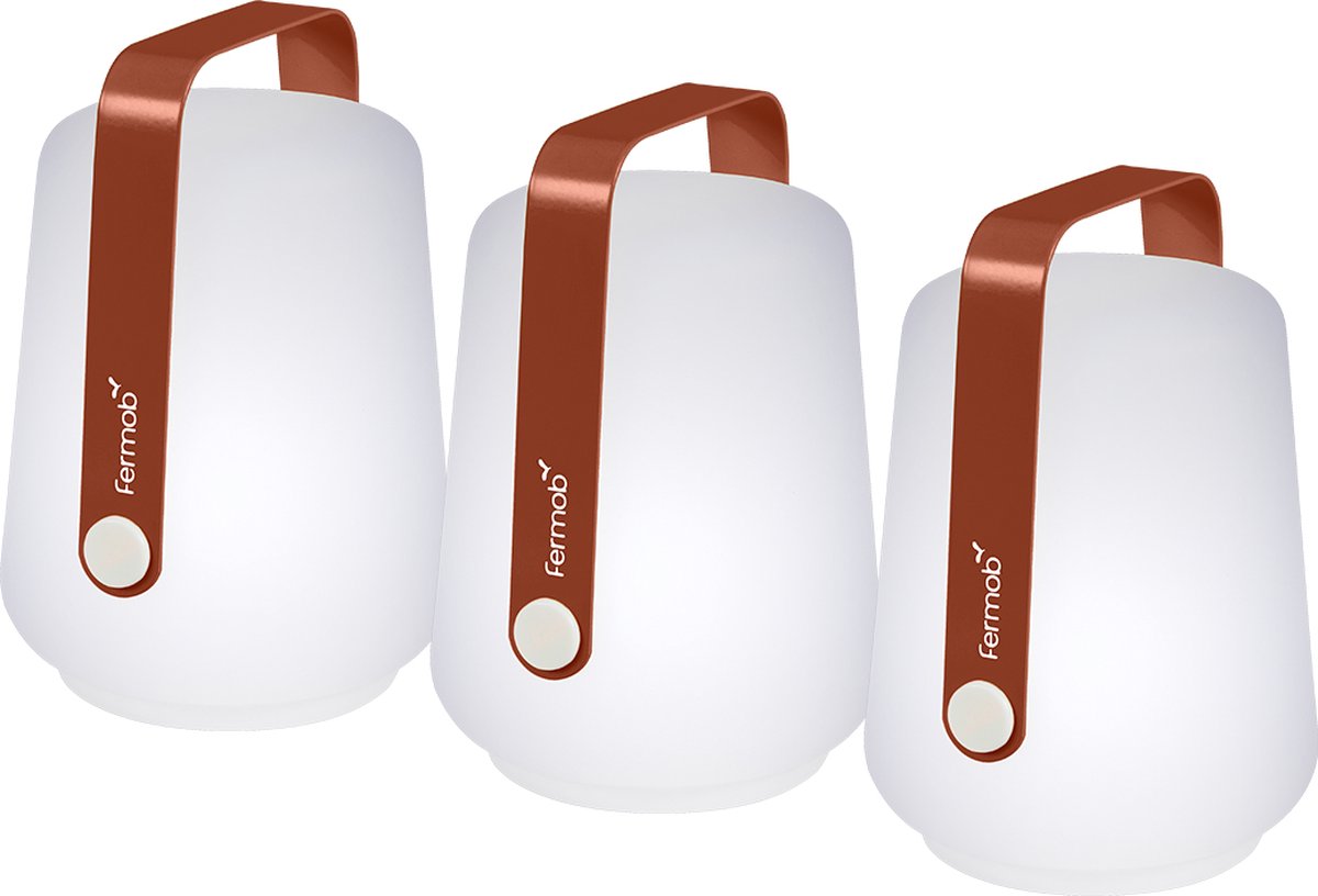 Fermob Balad outdoor tafellampjes - set van 3 - H13,5 cm - Ocre rouge