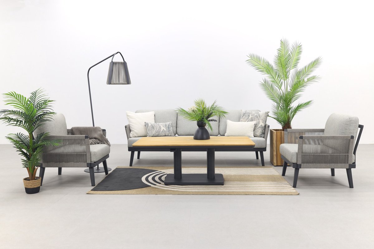 VDG Durban|Medina teak verstelbare stoel-bank loungeset - 4-delig