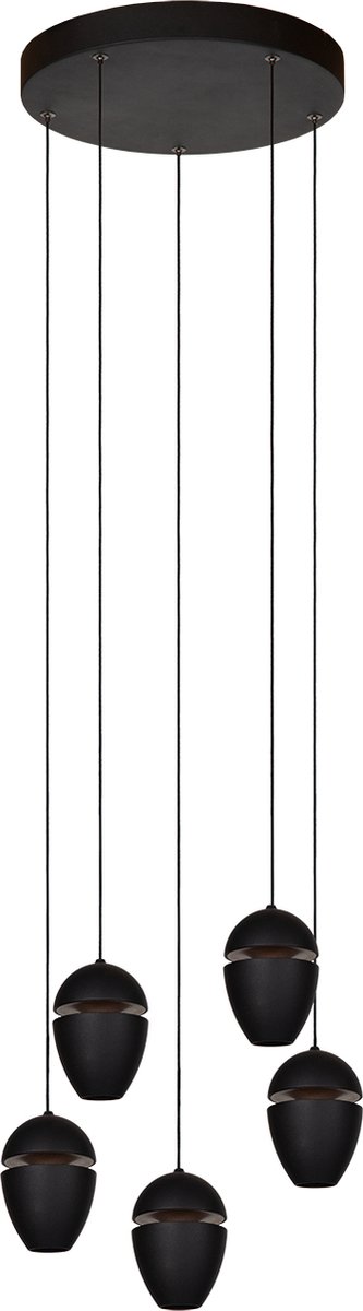 Atmooz Ogima - Hanglamp - Zwart - 5 Lichtpunten - LED - 30x30x160cm