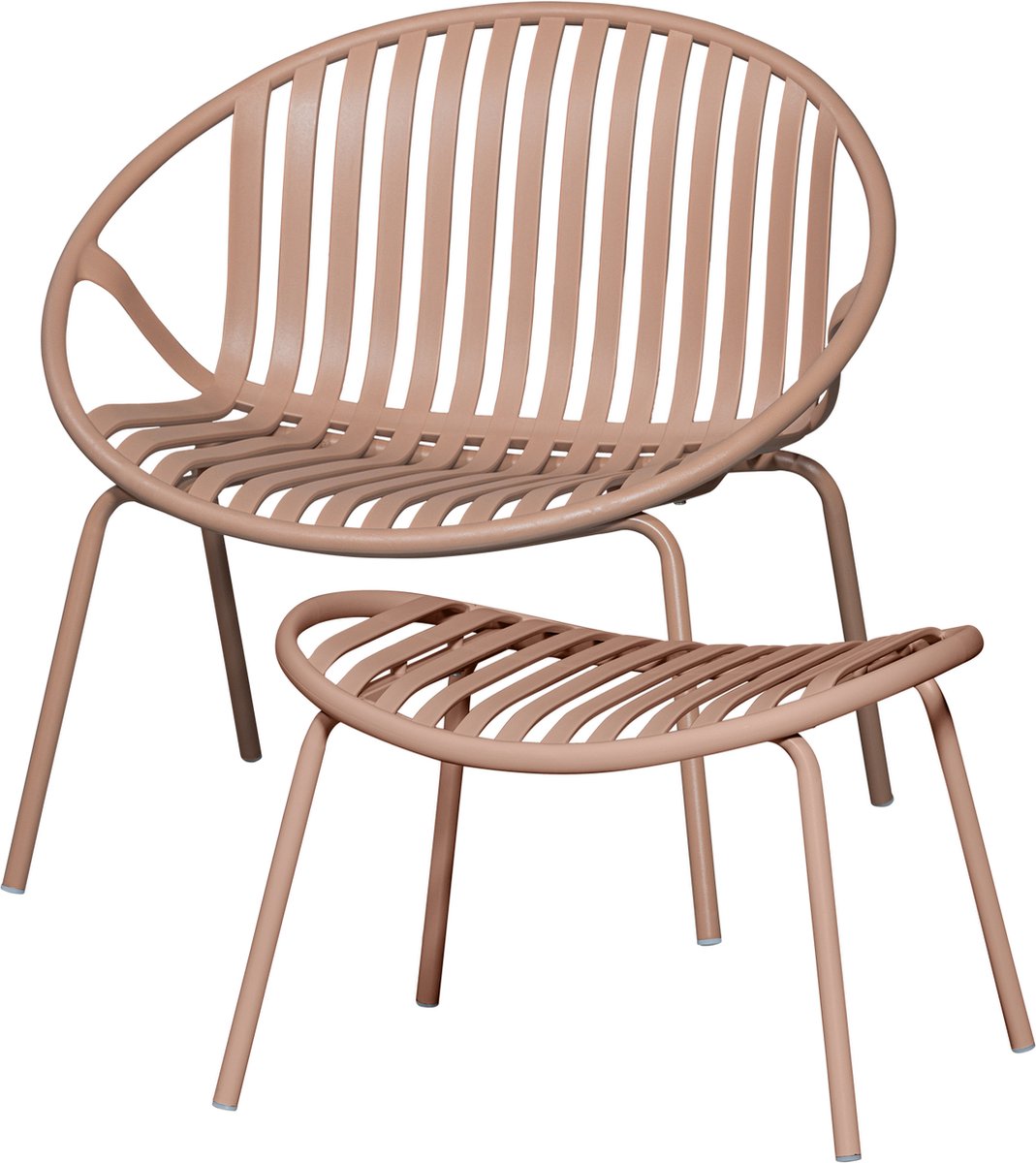 WOOOD Bruce Fauteuil Tuin - Metaal - Zalm Roze - 73x81x72 cm