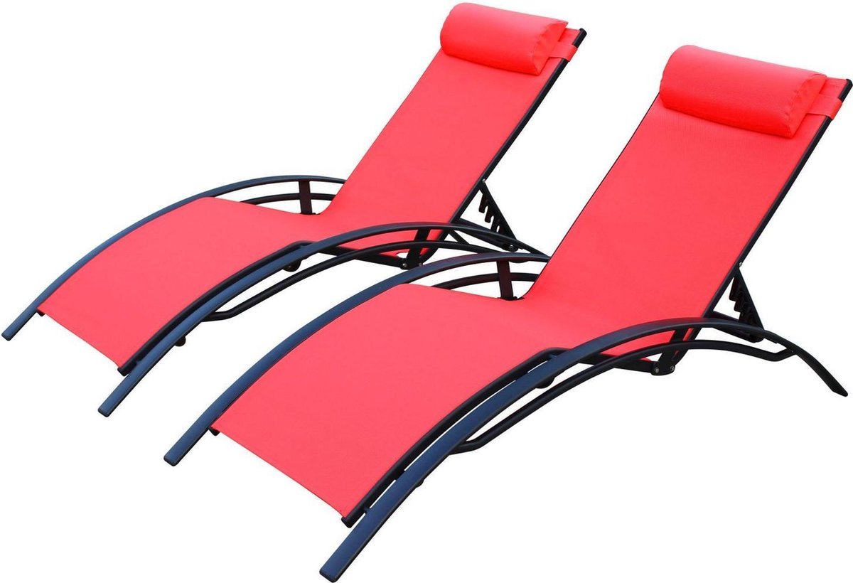 sweeek - Set van 2 aluminium ligbedden