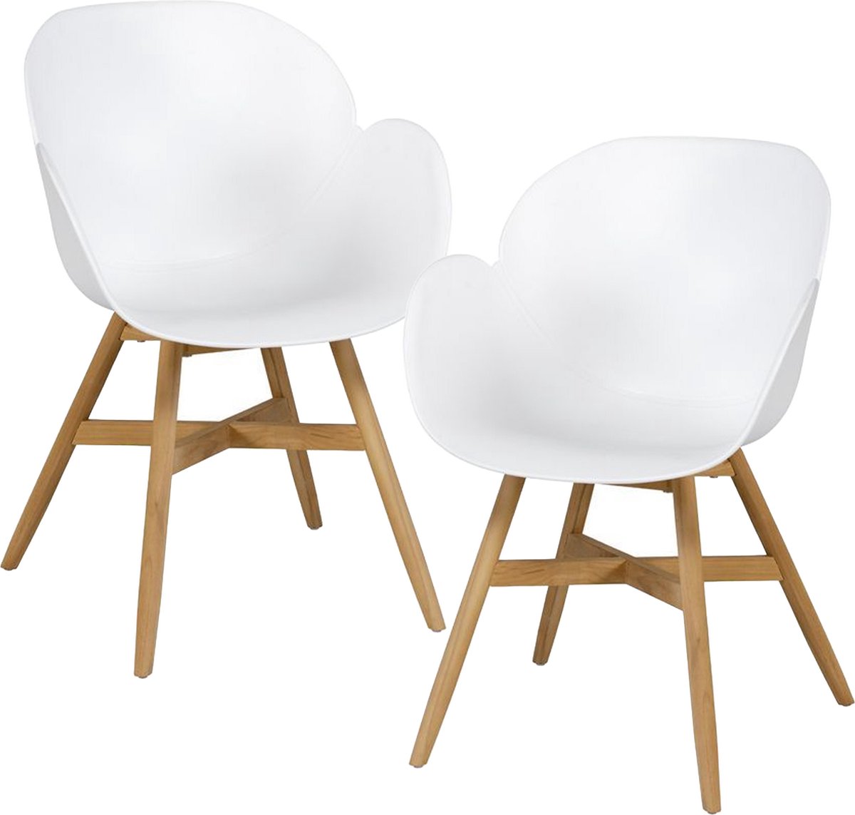 Exotan Tulip Tuin Fauteuil - Teak|Propyleen - Wit - Set van 2