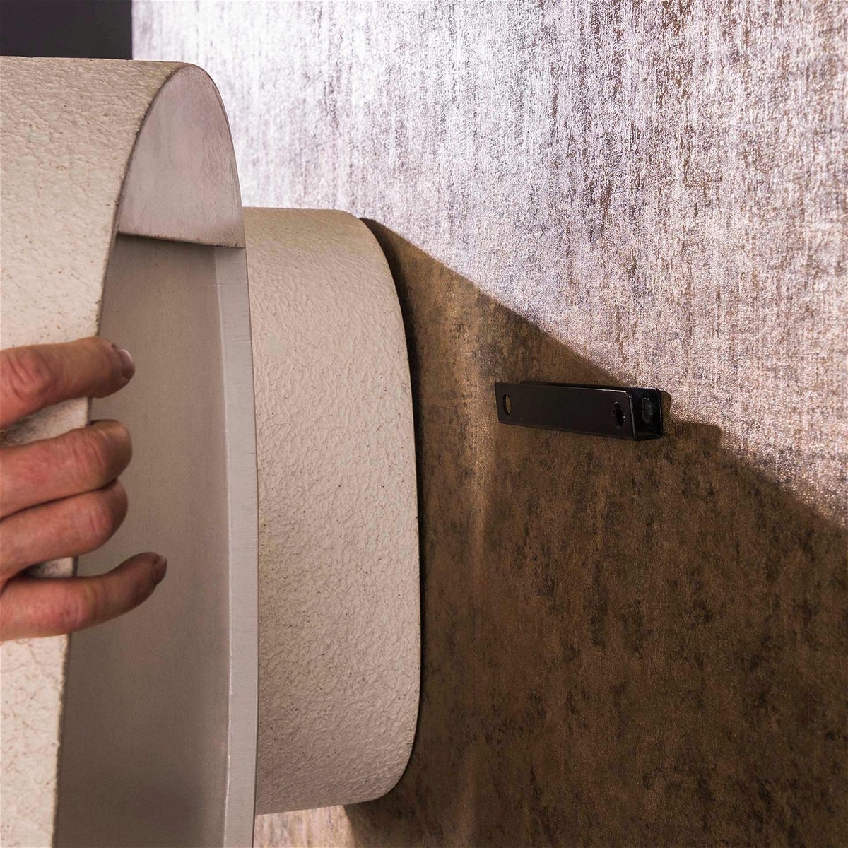 Giga Meubel - Wandrek Driehoek - Wit Marmer Composiet - 42x21x45cm