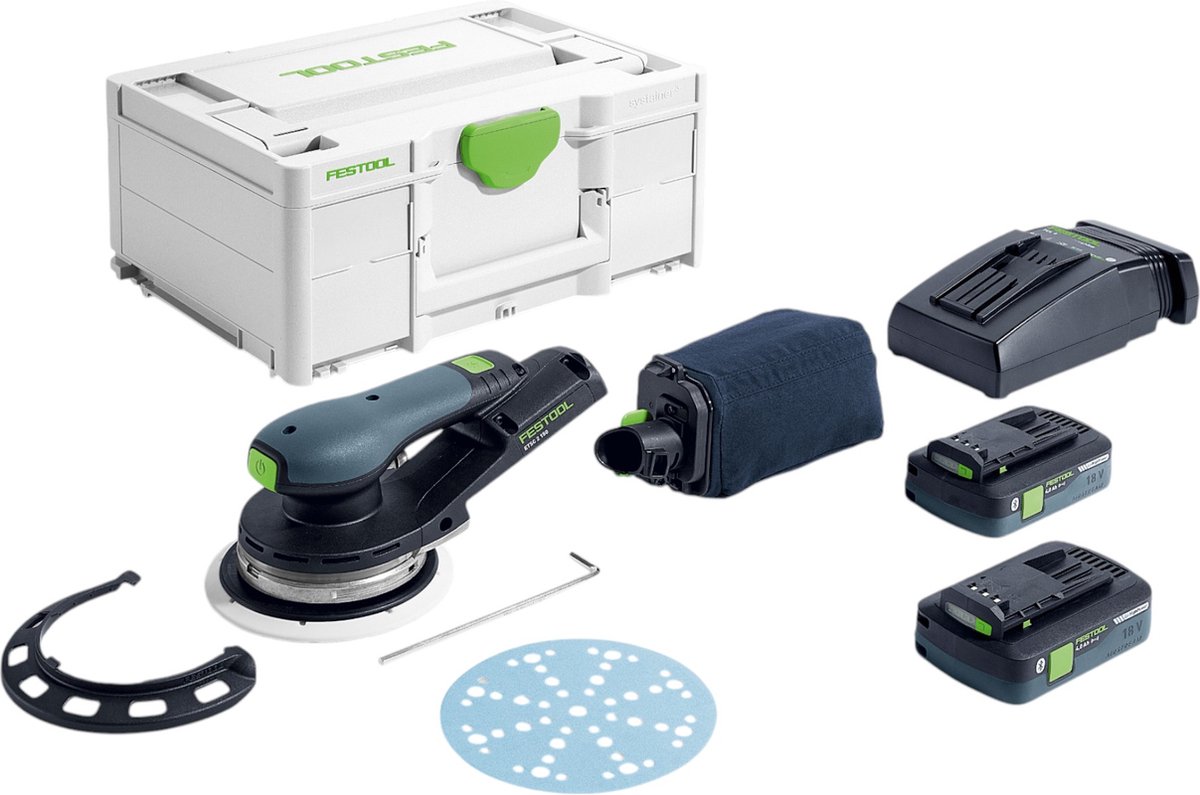 Festool ETSC 2 150 4 I-Plus 18V Accu Excenterschuurmachine Set (2x 4Ah) In Systainer - 150mm