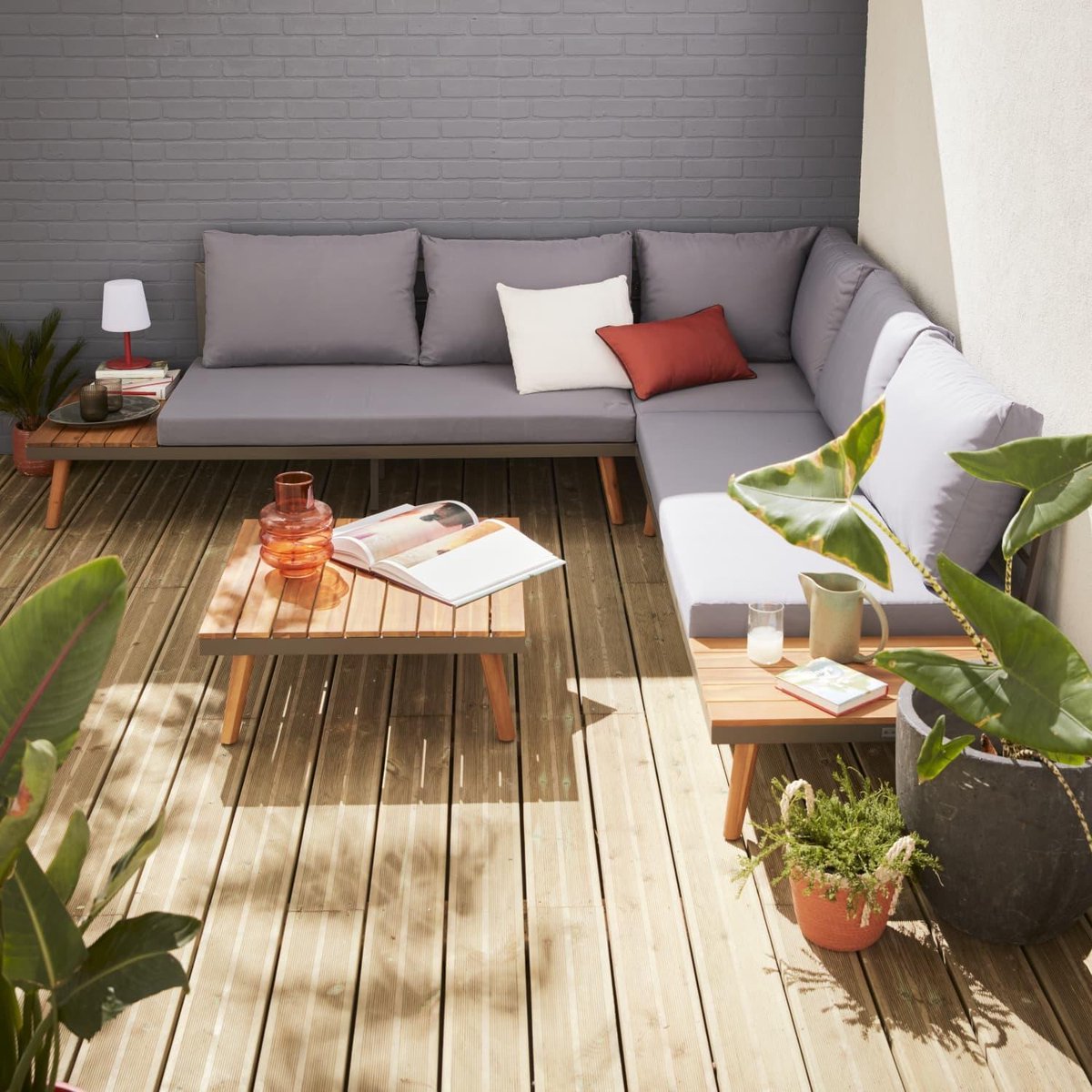 sweeek - Houten hoek loungeset 5 plaatsen - Buenos Aires