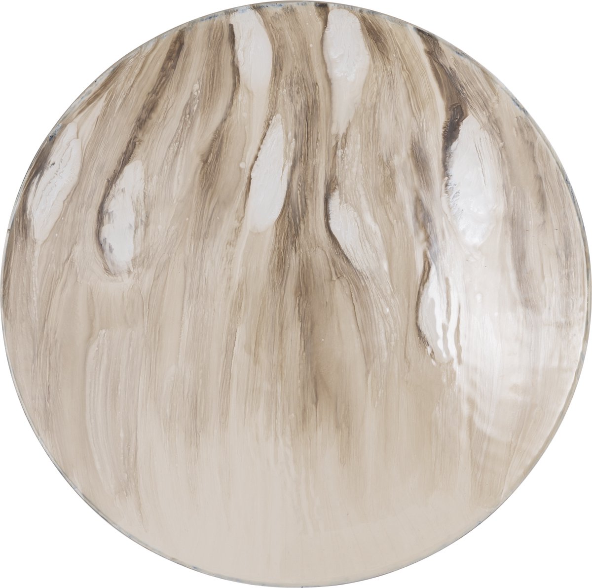 PTMD Maran Beige shiny iron wall panel round S