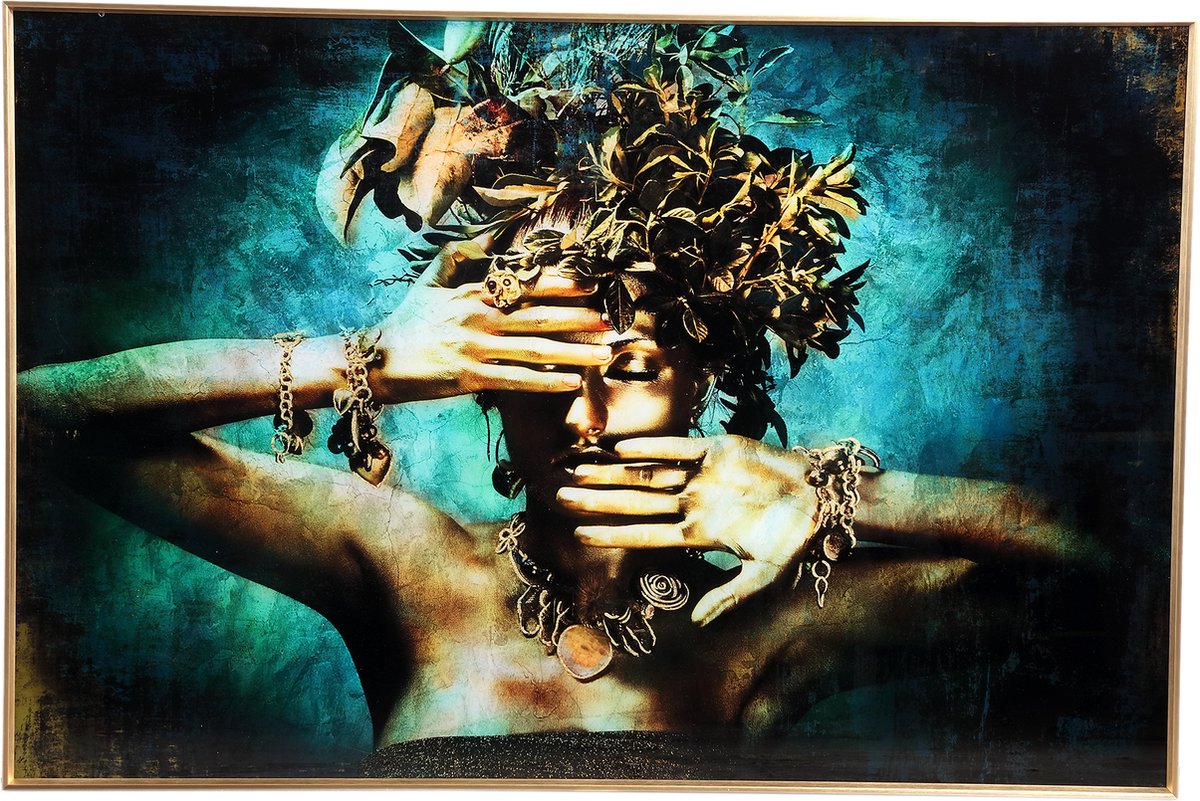 PTMD Melani Glass Art wall picture embrace nature wide