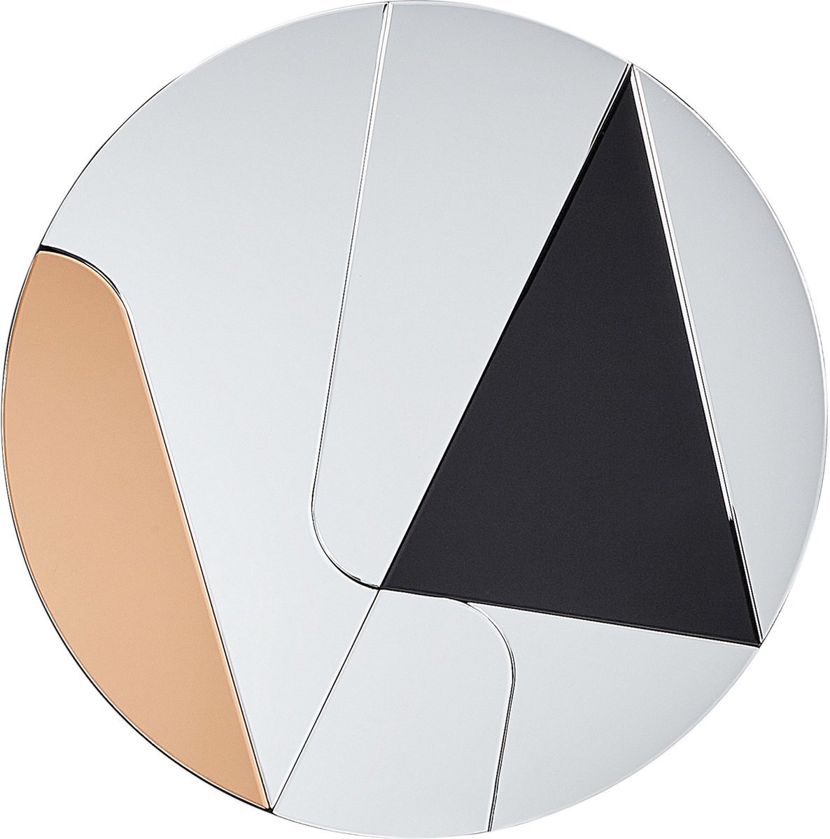 Beliani - TROUVILLE - Wandspiegel - Goud|Zwart - ø 80 cm - Glas