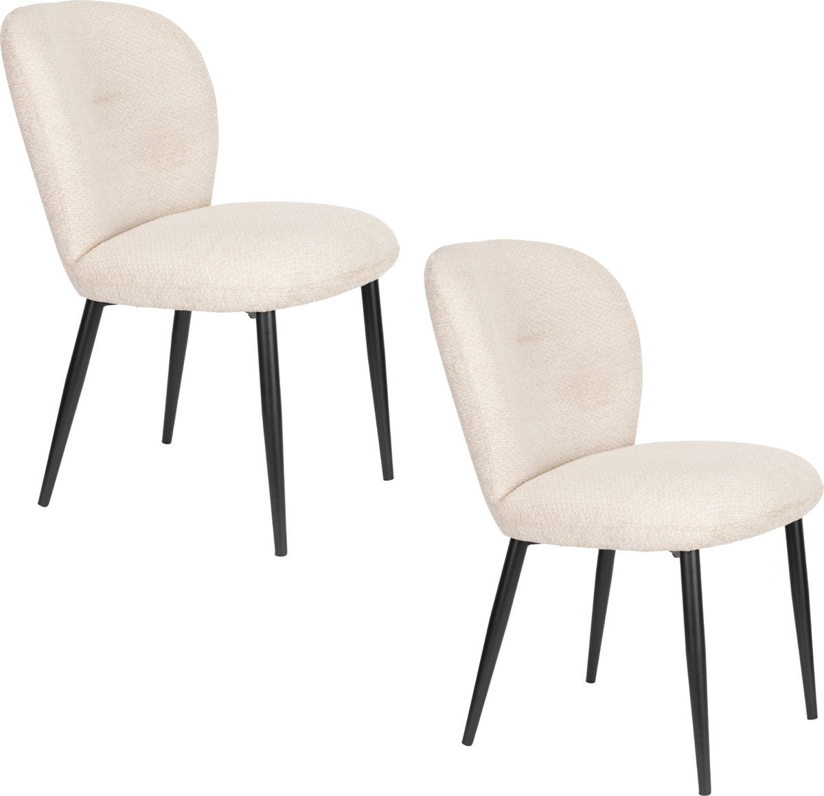 Housecraft Living Alaz Eetkamerstoelen Off-white - Set van 2 - Wit