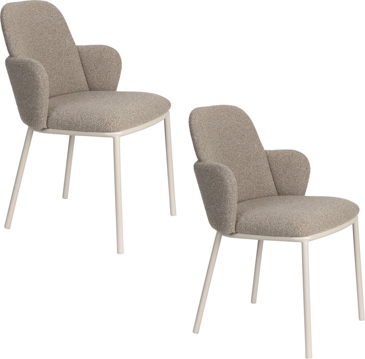 Housecraft Living Jerrico Eetkamerstoelen Bruin Beige - Set van 2