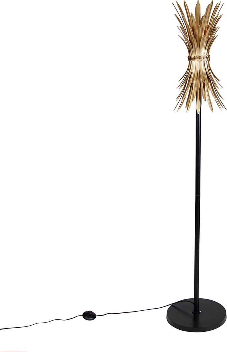 QAZQA Art Deco vloerlamp goud - Wesley