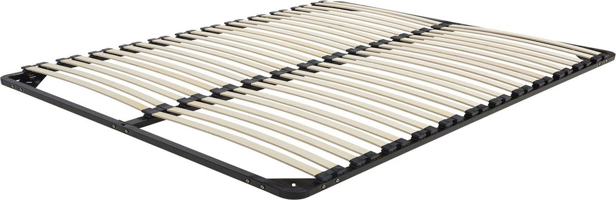Beliani - COMBOURG - Lattenbodem - Zwart - 160 x 200 cm - Staal