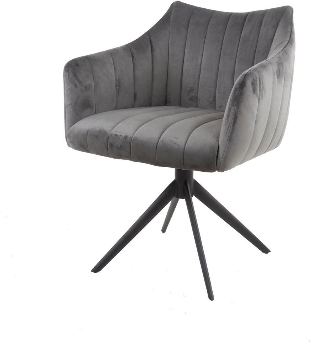 Fraaai - Miller draaibare armstoel - velvet - antraciet