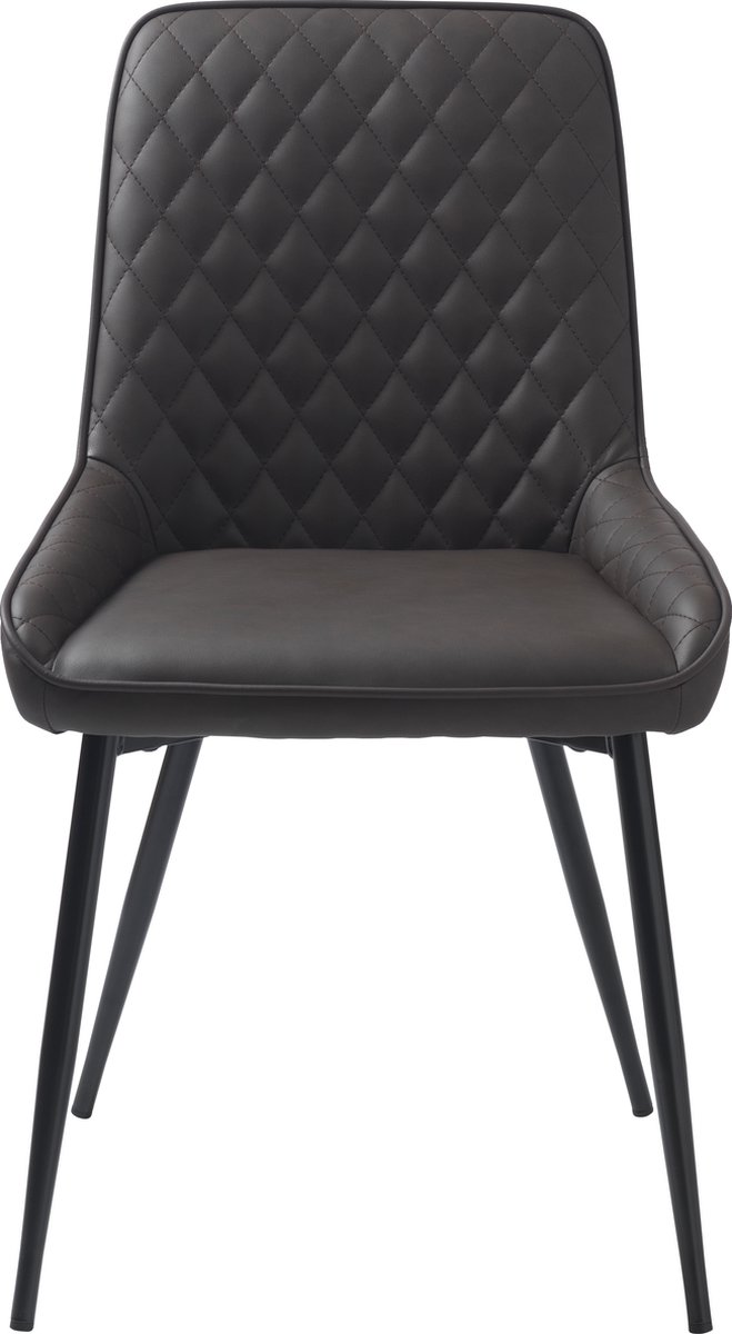 Hygge Interiors Miltona Eetkamerstoel Kunstleder Bruin set van 2