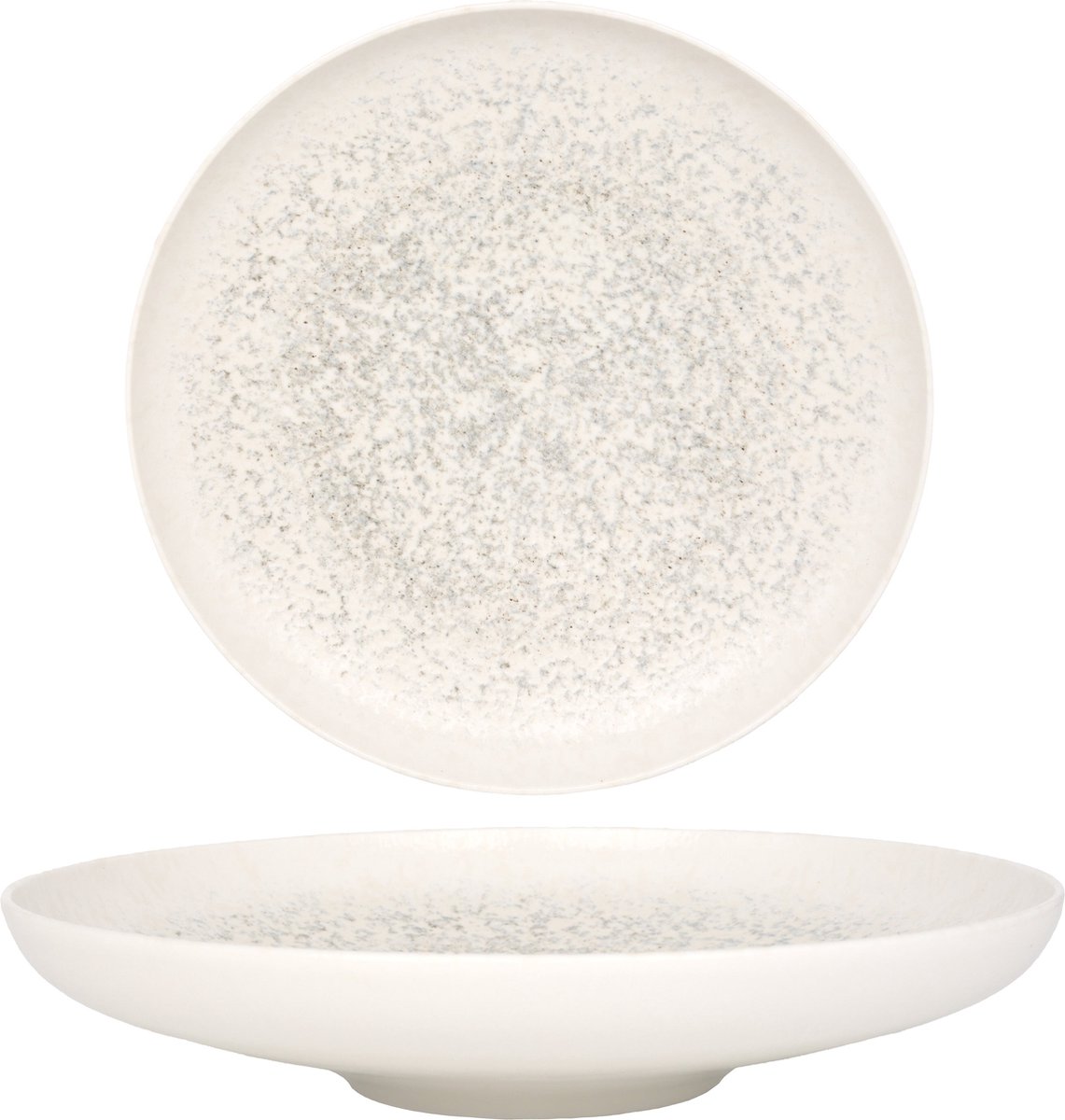 Bonna Diep bord - Lunar White - Porselein - 25 cm (1300cc) - set van 6