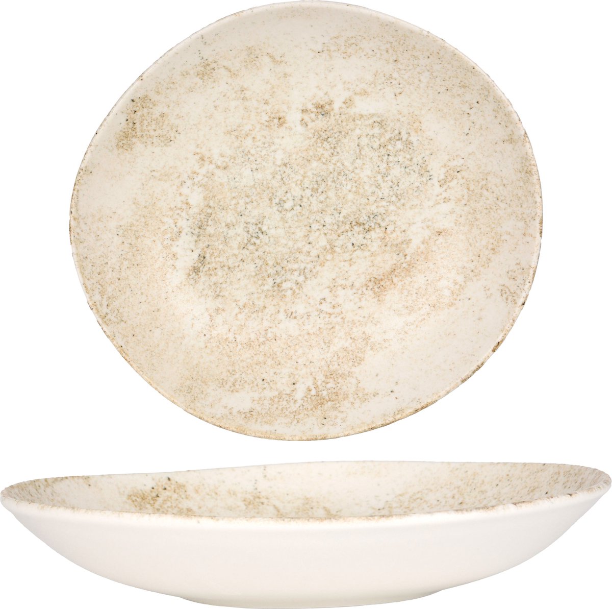 Bonna Diep bord - Nacrous - Porselein - 26 cm (1000cc) - set van 6