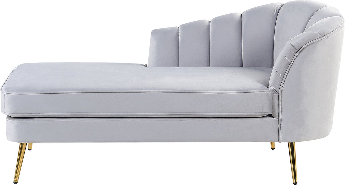 Beliani - ALLIER - Chaise longue - Grijs - Rechterzijde - Fluweel