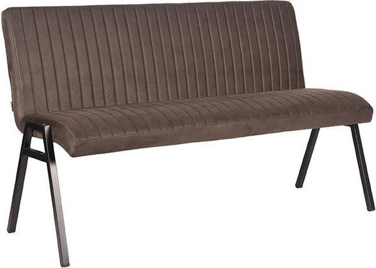 LABEL51 Eetkamerbank Matz - Antraciet - Microfiber - 145 cm