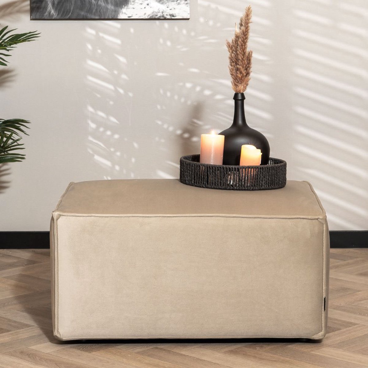 Bronx71 Hocker Memphis velvet beige