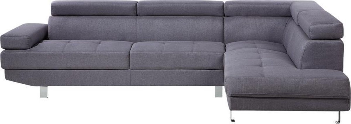 Beliani - NORREA - Hoekbank - Grijs - Linkerzijde - 260 cm - Polyester