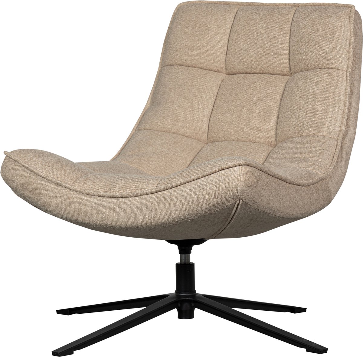 WOOOD Maudi Draaifauteuil - Polyester - Naturel - 84x74x86