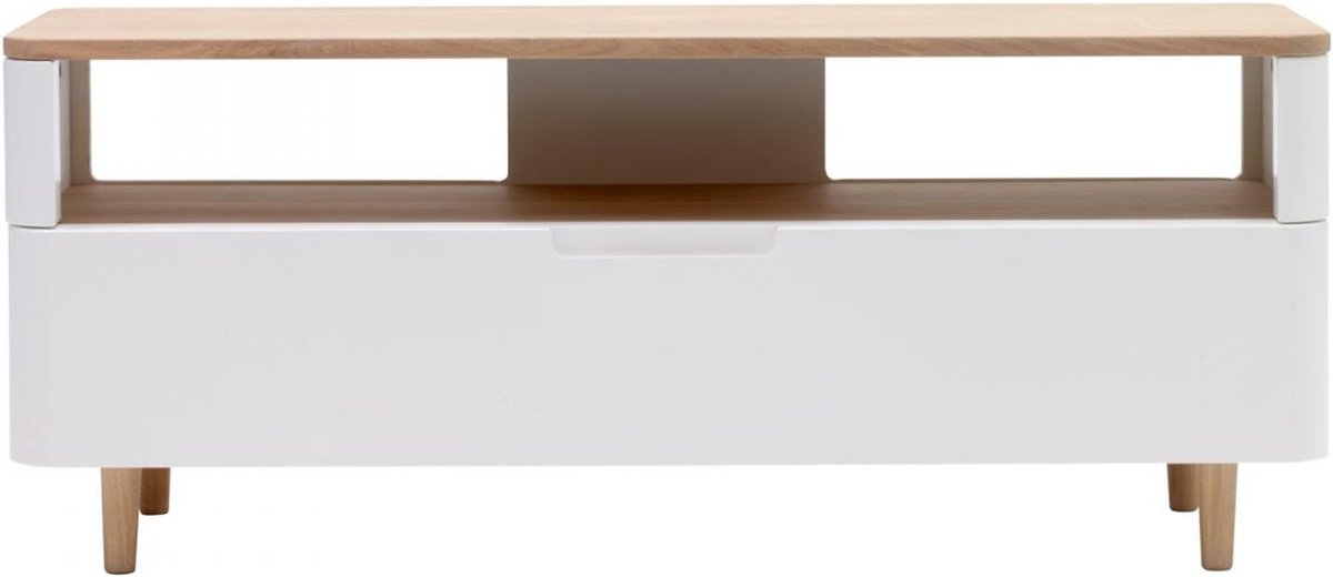 Nordic Home Rune tv-meubel - 120 cm - eikenhout - naturel|wit