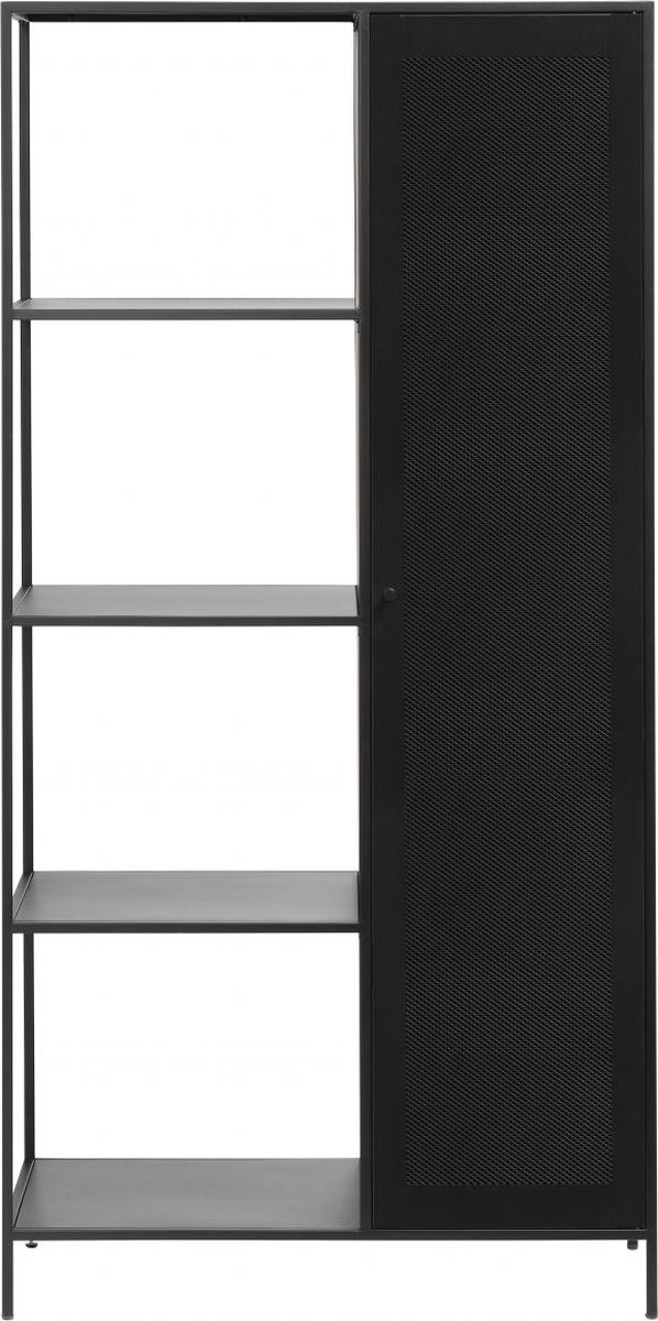 Nordic Home Sigurd metalen kledingkast - 1 deur - 180 cm - zwart