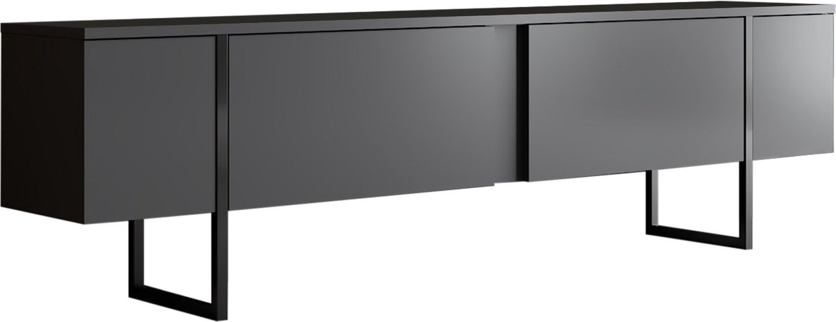 Giga Meubel - Tv-Meubel Luxe Melamine Antraciet Zwart