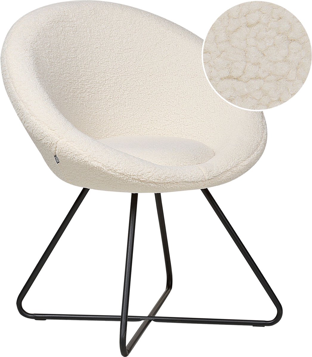 Beliani - FLOBY II - Fauteuil - Crème - Bouclé