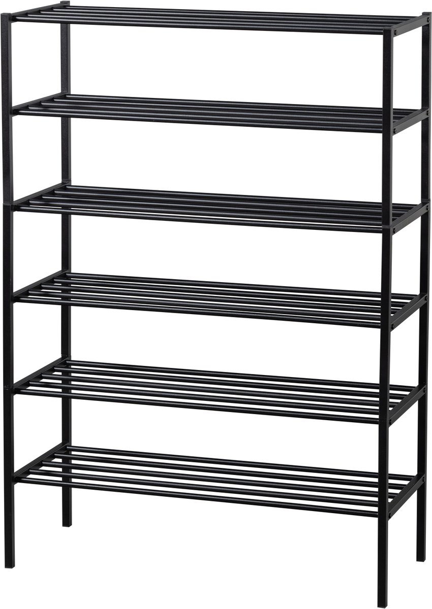 WOOOD Ferro Schoenenrek - Metaal - Zwart - 120x85x35