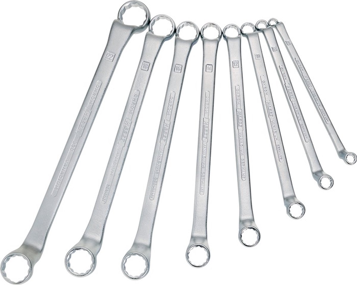 HAZET Dubbele ringsleutelset 630/12 · Buitentwaalfkant tractieprofiel · 12-delig · 6?x?7?-?27?x?32