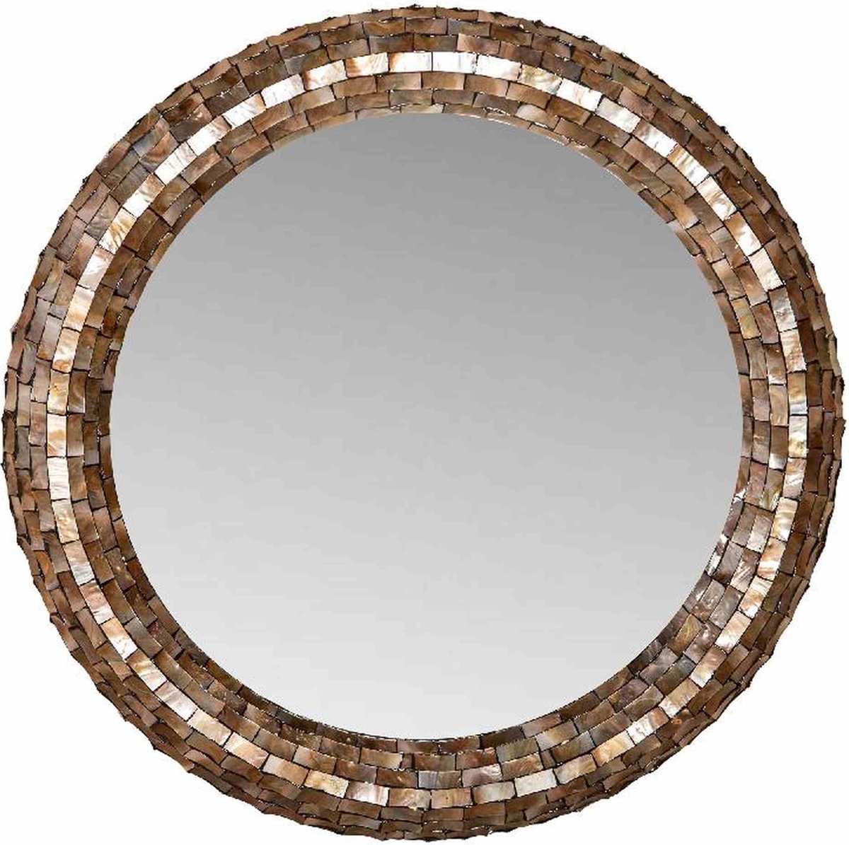 PTMD Chelsae Bronze poly round shell mirror large