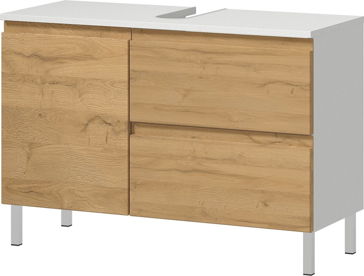 Germania Torrance Wastafelonderkast 80 cm Wit | Eiken