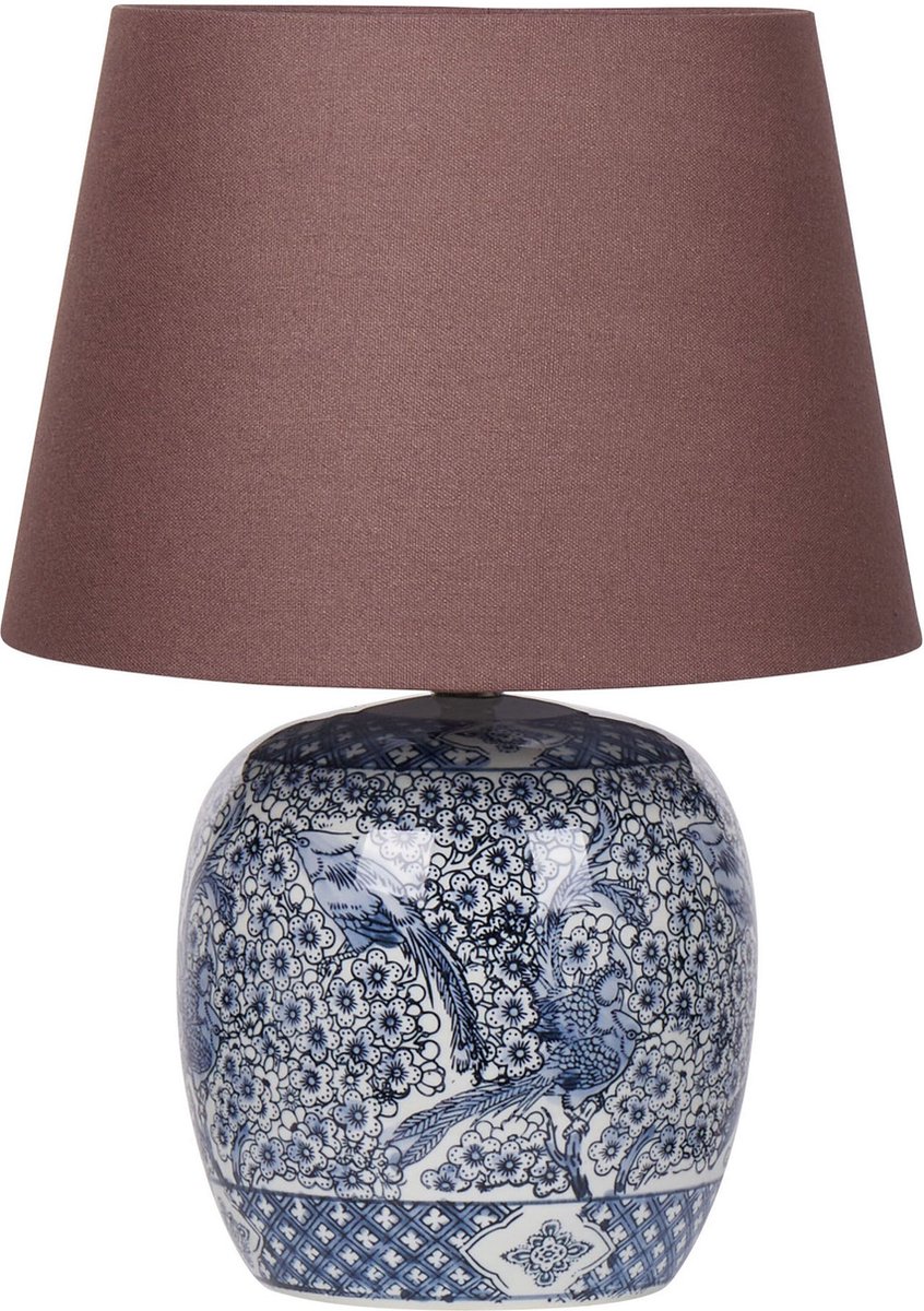 Beliani - NEIRA - Tafellamp - Wit|Blauw - Porselein