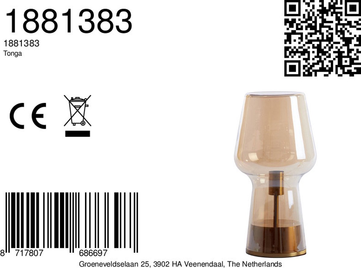 Light & Living - Tafellamp TONGA - Ø17x45.5cm - Oranje