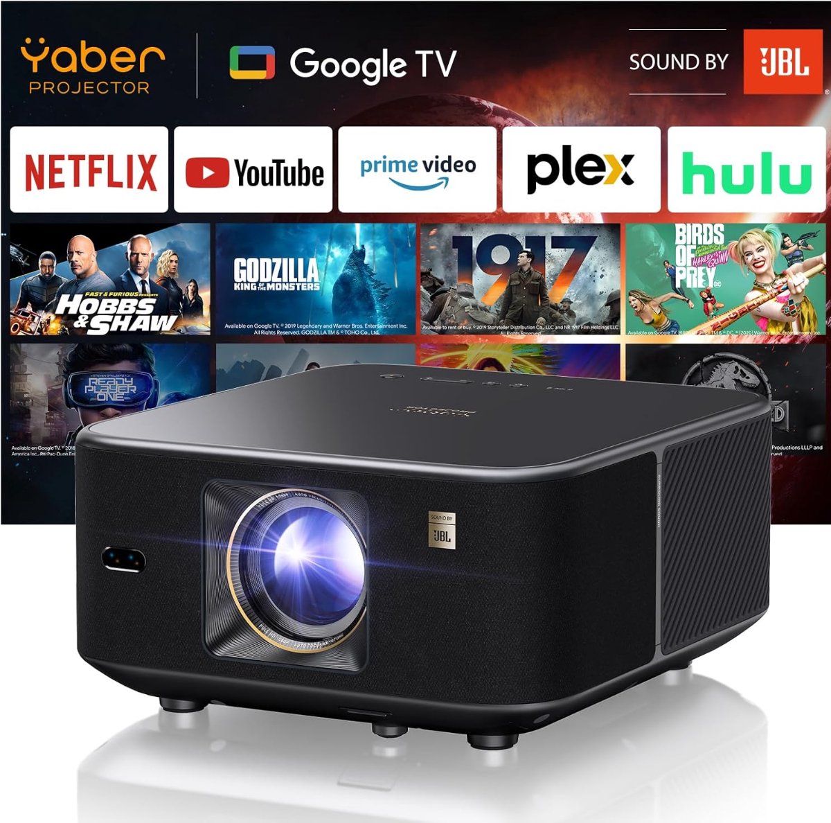 Yaber K3pro Smart 1600ansi 30w JBL Beamer Zwart