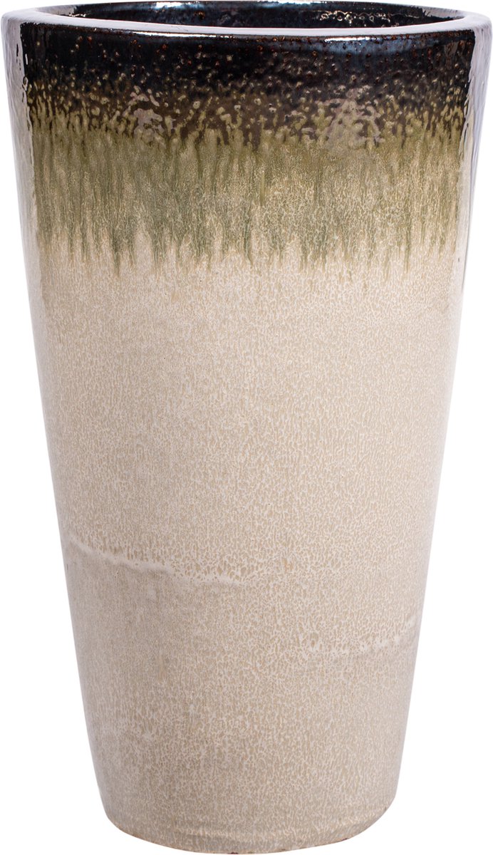 PTMD Relly Bronze pearl two tones ceramic pot high roun