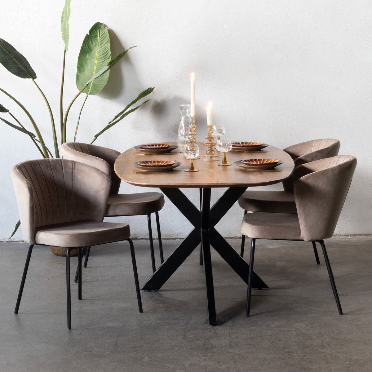 Giga Meubel - Eettafel Deens Ovaal - Bruin Hout - 160cm - Tafel Jordan