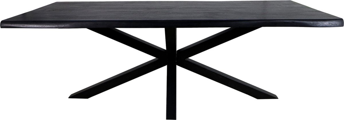 HSM - Rechthoekige Eettafel - 220x100x77 - Zwart - Acaciahout|metaal -