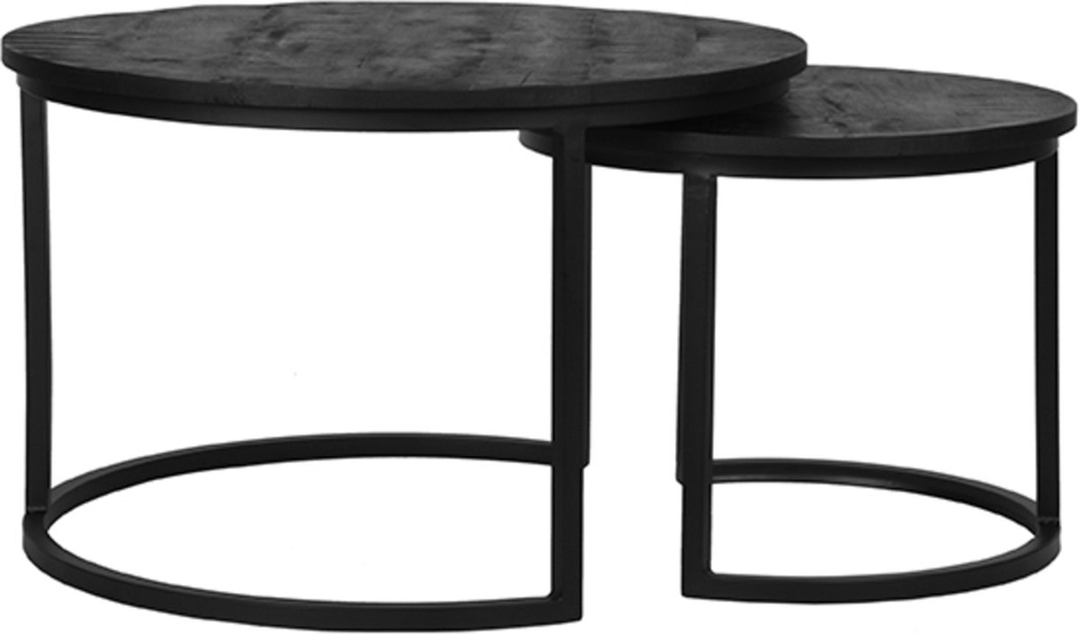 LABEL51 Salontafel Double - Zwart - Mangohout