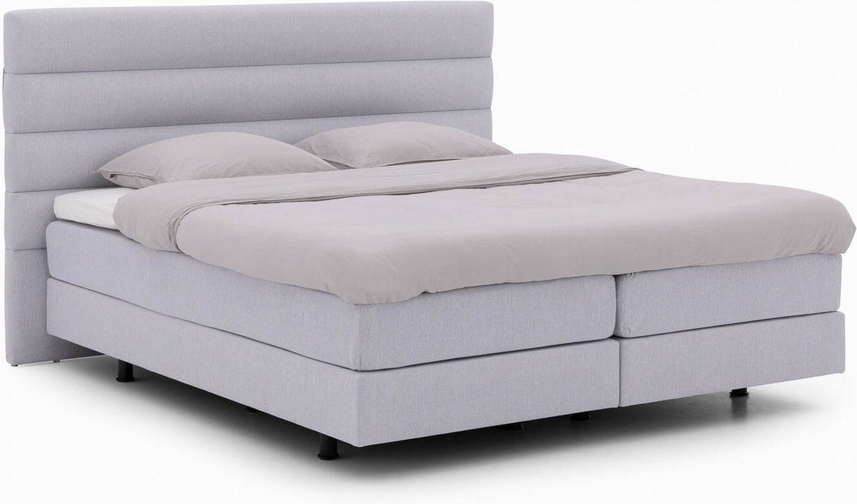 Goossens Boxspring Quatro inclusief topper - grijs - 180 x 200 cm