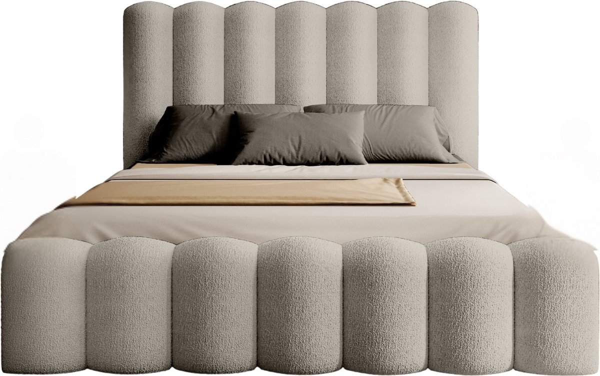 Trae Mobler Amore 160 x 200 cm Gestoffeerd Bed Beige