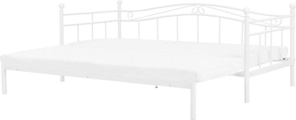 Beliani - TULLE - Onderschuifbed - Wit - 80 x 200 cm - Metaal