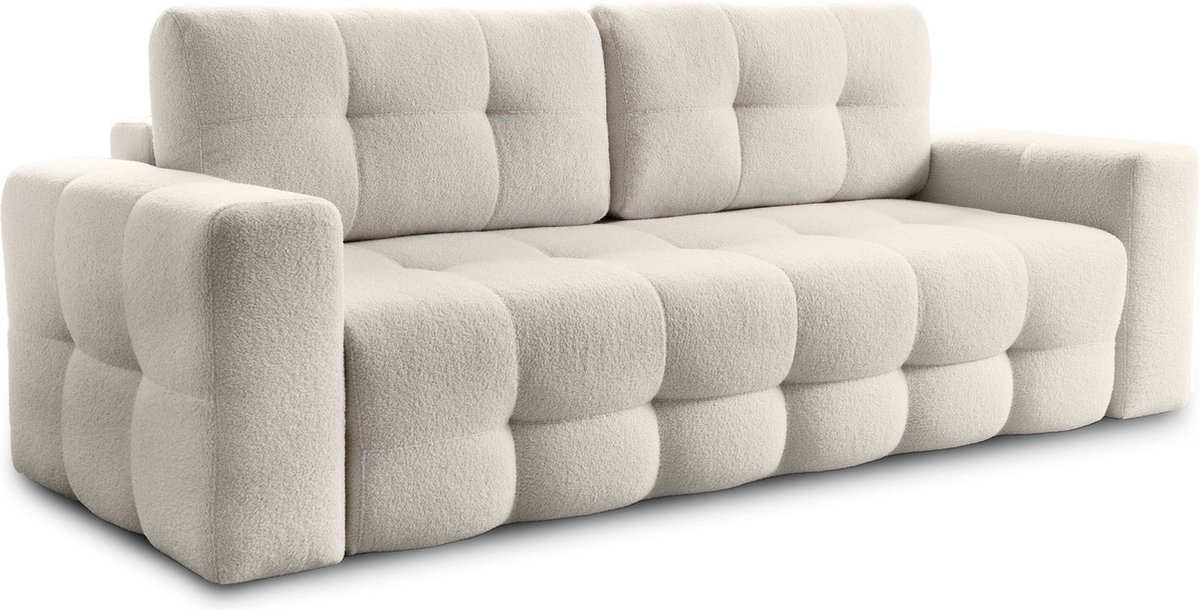 Trae Mobler Lussi 3-Zits Slaapbank Beige Bouclé
