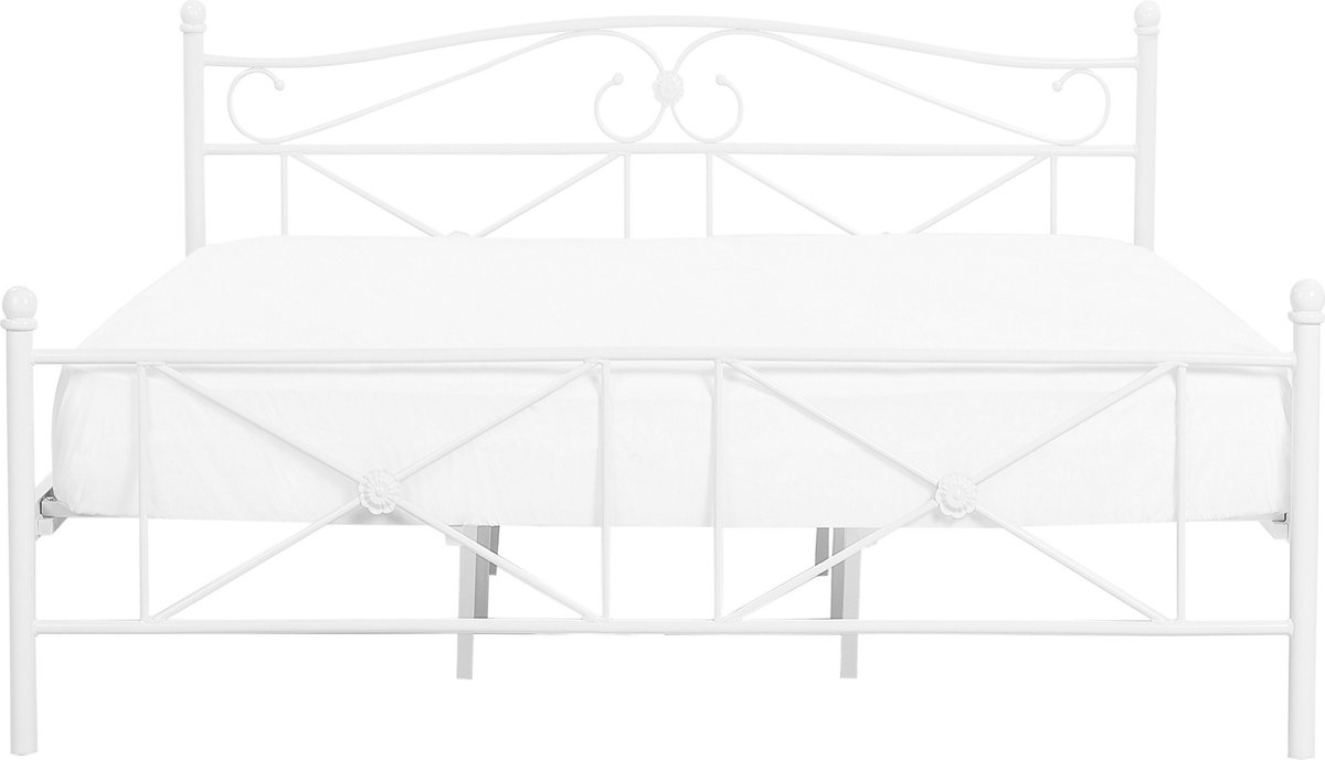 Beliani - RODEZ - Tweepersoonsbed - Wit - 140 x 200 cm - Metaal