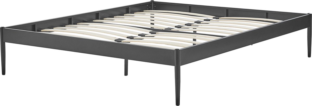 Beliani - VAURS - Tweepersoonsbed - Zwart - 160 x 200 cm - Staal